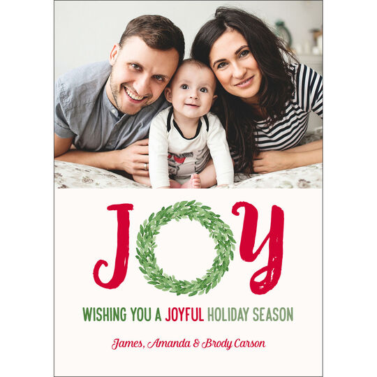 Joy Vertical Holiday Photo Cards